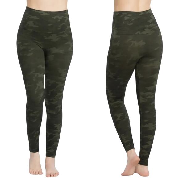 Spanx Look at Me Now Seamless Leggings - Green Camo - XL - Picture 1 of 10